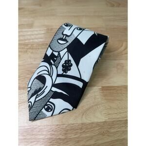 Fratello Men's Hand Made Neck Tie Picasso Inspired Black & White